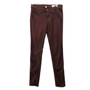 Rag & Bone Legging Jeans Womens 27 Mulberry Low Rise Skinny Burgundy Pants‎